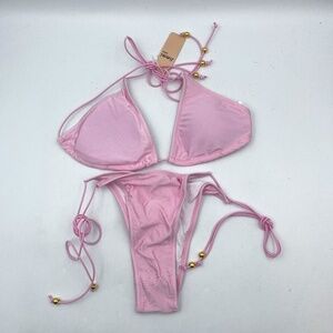 NWT Jimmi Swim Baby Pink Micro Set Medium
